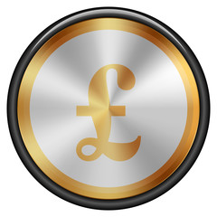 Pound Golden button sign illustration