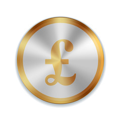 Pound Golden button sign illustration