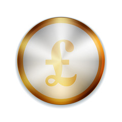 Pound Golden button sign illustration