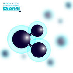 Molecular physics blue atom.