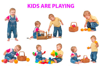 kids playing isolated - 98496977