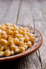 Grains of raw chickpeas