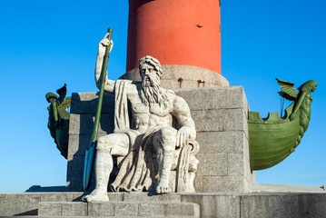 Rostral column with Neptune statue, St Petersburg, Russia © romanevgenev