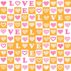 Valentine's seamless pattern with hearts