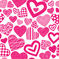 Valentine's seamless pattern with hearts