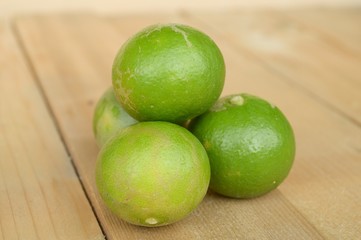 green lime on wood plank