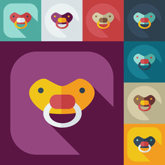 Flat modern design with shadow icons soother