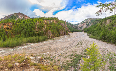 A wizened river in the mountains.