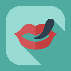 Flat modern design with shadow icons lips