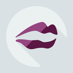 Flat modern design with shadow icons lips