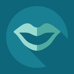 Flat modern design with shadow icons lips