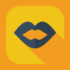 Flat modern design with shadow icons lip