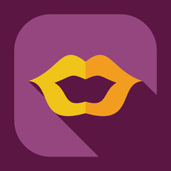 Flat modern design with shadow icons lip