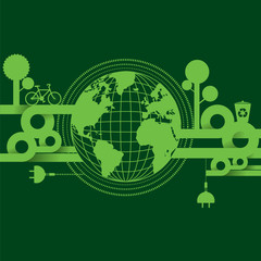 Green Concept Vector Illustration.