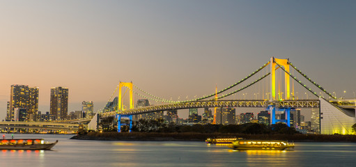 Obraz premium Evening View of Tokyo Skyline