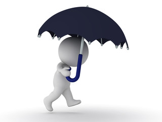 3D Character Walking with Umbrella