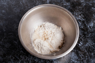 dough in bowl for pizza and pasta