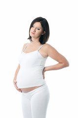Pregnant woman with strong pain of stomach