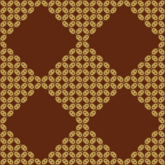 Javanese Batik Seamless Pattern - Set H3 Kawung Oval Diamond Chain
