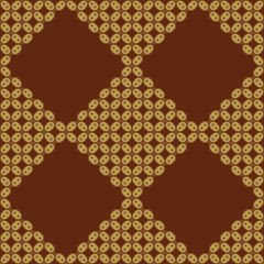 Javanese Batik Seamless Pattern - Set H3 Kawung Oval Diamond Chain
