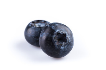 Blueberries on white background