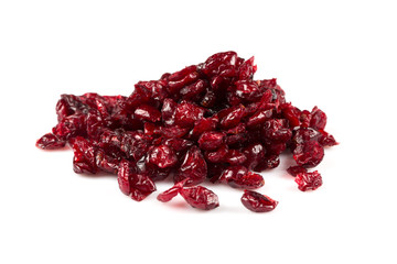 Dried cranberries  on white