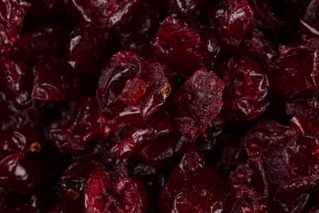 Dried cranberries  on white