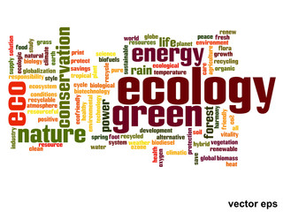 Vector conceptual ecology word cloud