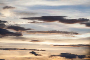 colorful dramatic sky with cloud at sunset