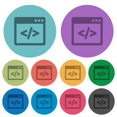Color programming code flat icons