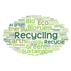 Fototapeta premium Conceptual ecology word cloud isolated