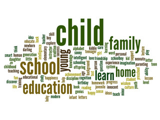 Conceptual  child education word cloud