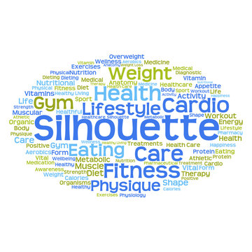 Concept or conceptual abstract health diet or sport word cloud or wordcloud isolated on white background