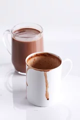 Papier Peint photo Lavable Chocolat hot chocolate drink in mugs