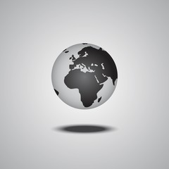 vector globe with smooth shadow