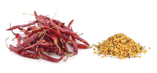 Fototapeta premium dried chili on white background