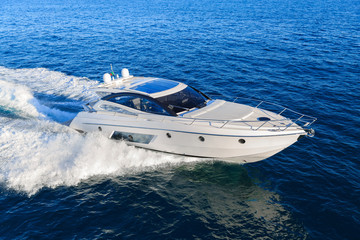 luxury motoryacht in  navigation