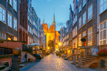 Fototapeta premium Gdansk. Mariacka street at night.
