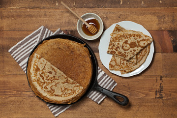 Blintzes or Russian Pancakes. Selective focus.