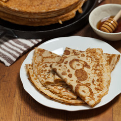 Blintzes or Russian Pancakes. Selective focus.