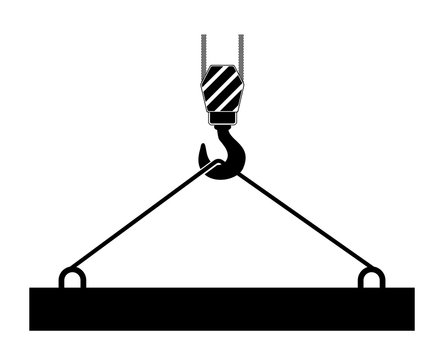 crane icon hook with construction