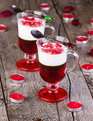 multi-colored jelly with pomegranate