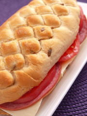 Sandwich with cheese and ham