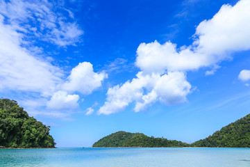 Bay with Blue Sea, Blue Sky and Cloud