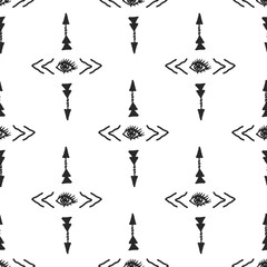 Hand drawn vector zentangle doodle neon colors feathers seamless pattern on white. Ethnic openwork tribal feathers, stylized for coloring pages in vintage boho style. Bohemian monochrome fabric print.