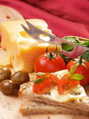 Fototapeta na wymiar Cheese sandwich with tomato