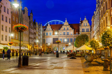 Fototapeta premium Gdansk. Town Square at night.