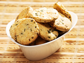 Homemade biscuits with onion