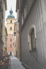 Fototapeta na wymiar Street in the old town of Warsaw - capital city of Poland