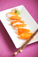 Salmon nigiri sushi